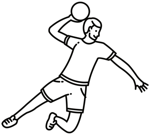 Handball Player Coloring Page